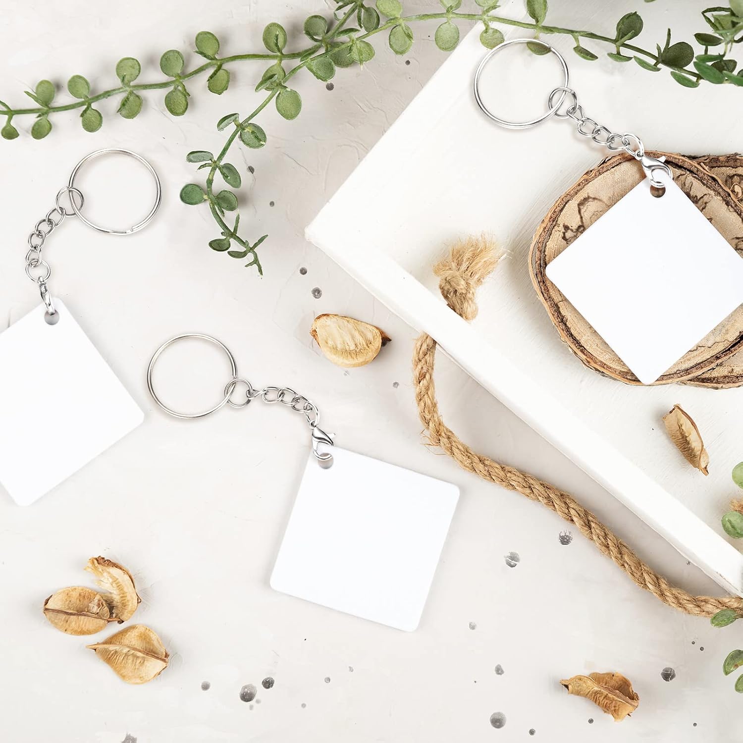 Sasylvia 200 Pcs Keychain Rings with Chain Key Chain Making Kit Include Split Keyring Open Jump Rings Lobster Clasp for Crafts Jewelry Making Supplies Silver