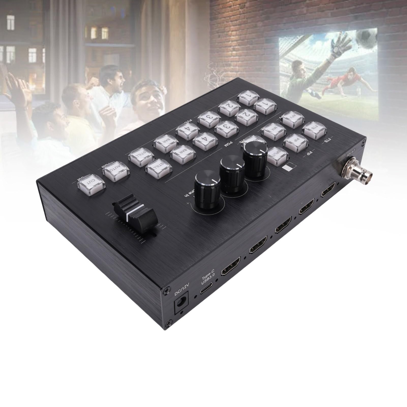 Generic Mixer Video Multimediale HD Connessione Versatile Opzioni di Ingresso per la Creazione di Corsi Scolastici Metallo 1 unità (Spina europea)