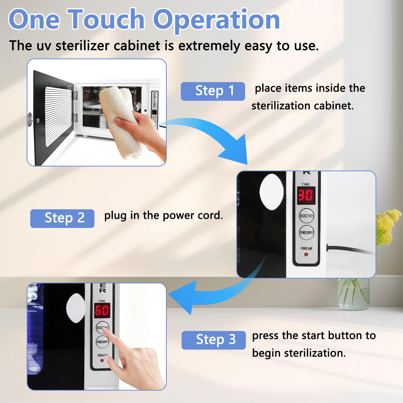 12L UV Sterilisator, UV Desinfektionsschrank mit Timer-Einstellung & LED-Display, 2 Schichten Nagelreiniger Sterilisator für Zuhause, Friseursalon, Spa, Kosmetik
