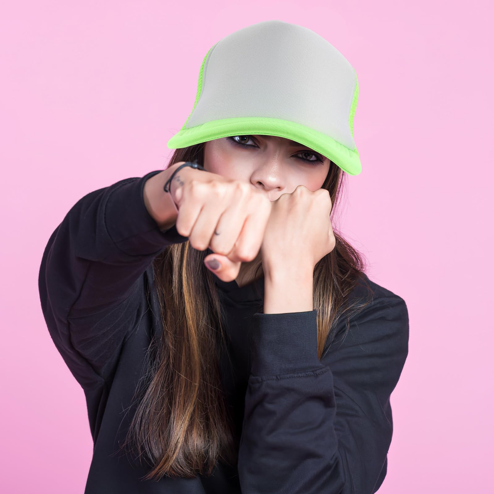 Gorras de Béisbol Paquete de 10 para Sublimación de Malla Verde Cierre Ajustable Ligeras y Transpirables Ideales para Ciclismo y Pesca