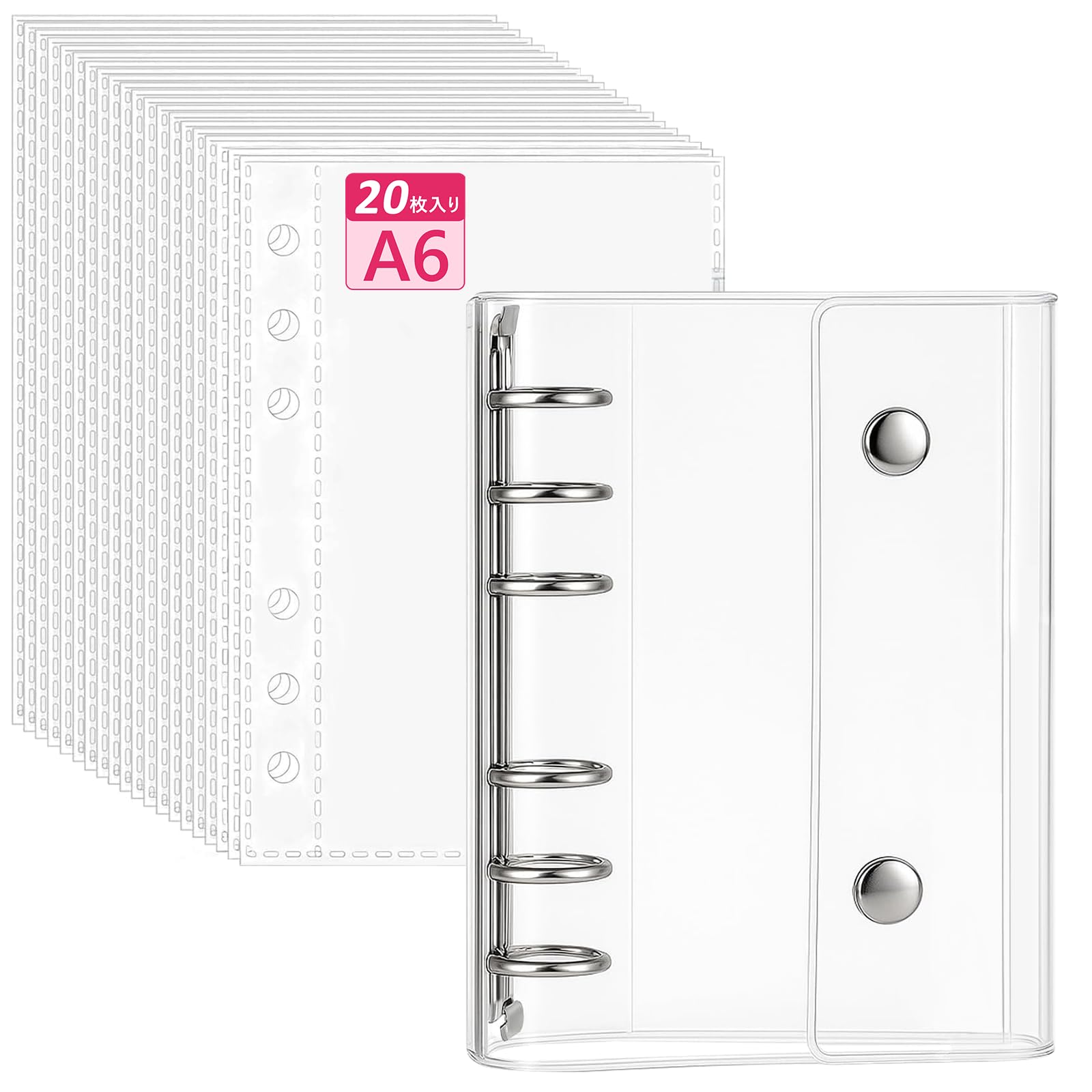 Amazon.co.jp: BlissPost シール帳 バインダー 透明 A6 【リフィル20枚