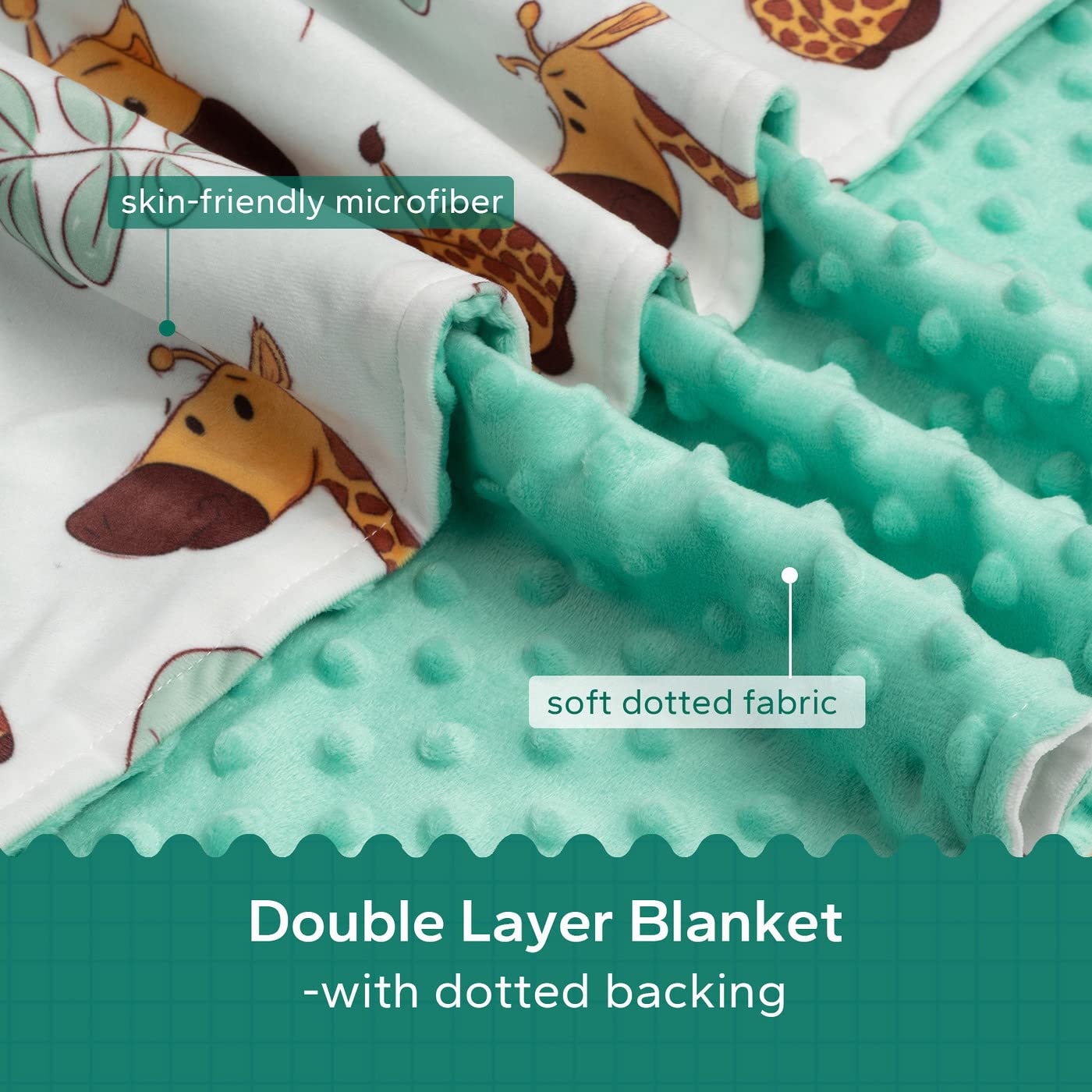 FUNUPUP Coperta per Neonati Cotone, Copertina Neonato 110x140 cm Bifacciale Morbida per Bambino Bambini Bambine