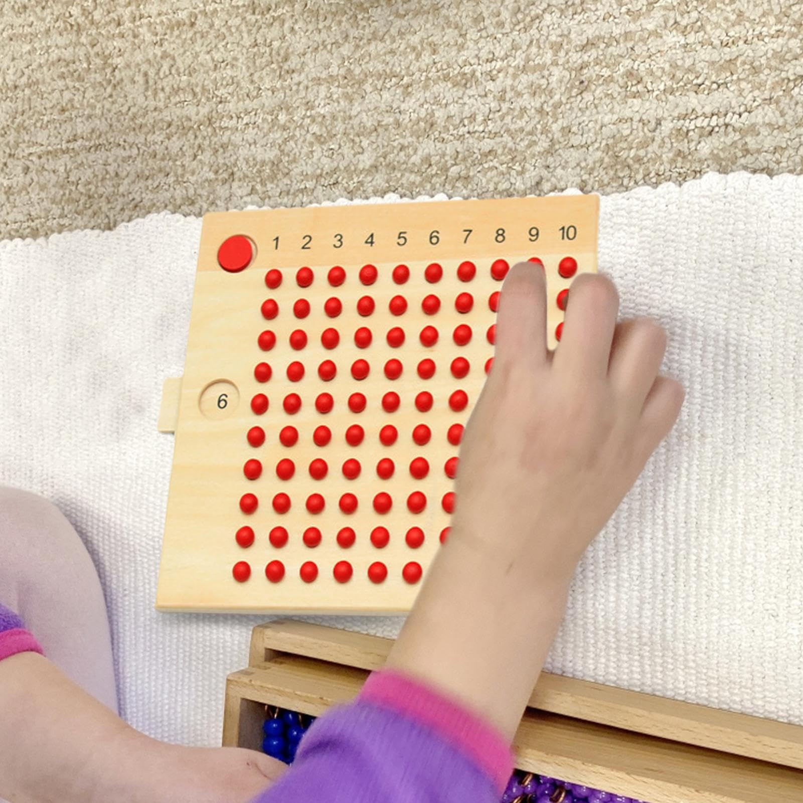 Multiplikationsbrett mit Divisionsbrett, Vereinfachte Version Multiplikationstafel Holz, Multiplikationstabelle Kinder, MontessoriLernen Spiel für Mathematische Manipulationen Kinderzählspielzeug