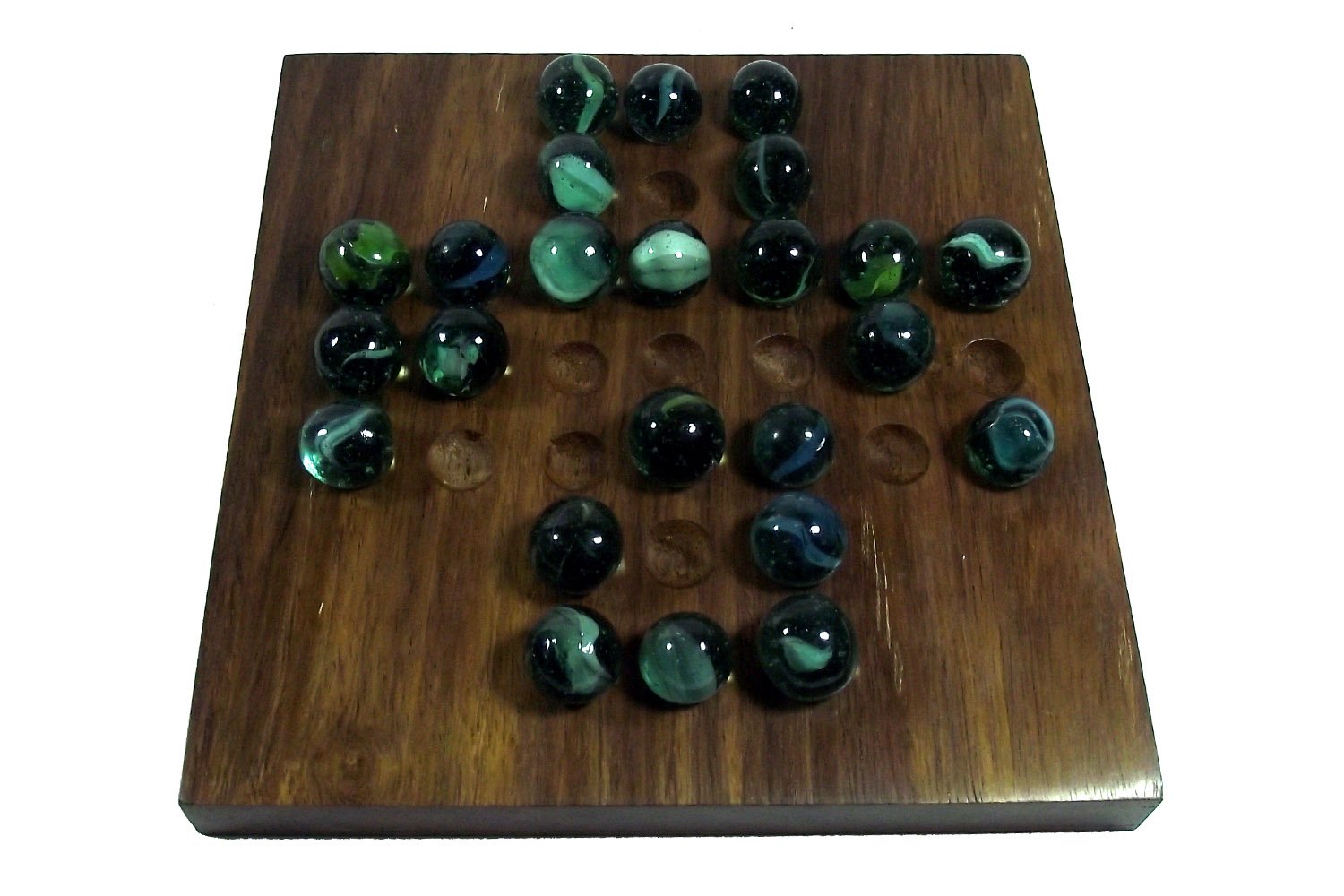 Royal Handicrafts Handmade Reversible Wooden Game: Chess & Board Solitaire