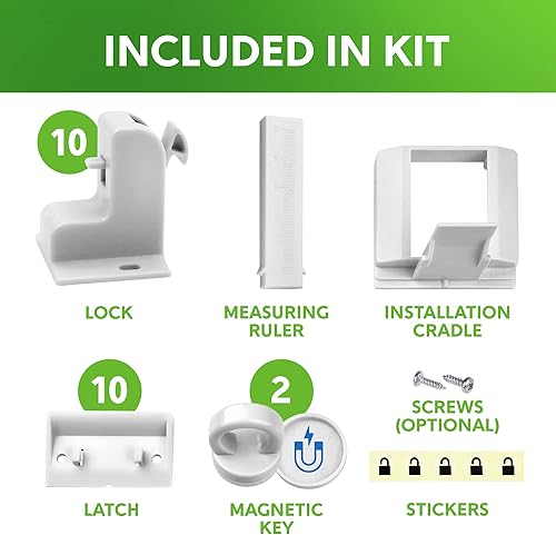 Miniatura 5 de Cerradura magnética de seguridad para bebés armario y cajón cerradura magnética invisible fácil instalación 10 cerraduras  2 llaves