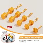 Adjustable Dumbbell Set of 2, 4 in 1 Free Weights with Fast Adjustment, Each 2.2lb/3.3lb/4.4lb/5.5lb Hand Weights Set for Home Gym & Outdoor Exercise Training