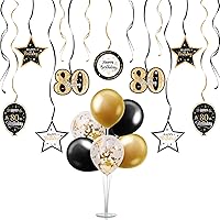 Vista 33 de Juego de decoraciones para fiesta de cumpleaños número 16, serpentinas moradas con soporte de globo de mesa morado, decoraciones de fiesta