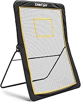 THWTGH 5x7 ft Lacrosse Rebounder Net: Adjustable 5 Angles, Volleyball Bounce Back Trainer for Backyard Training with Carry Bag