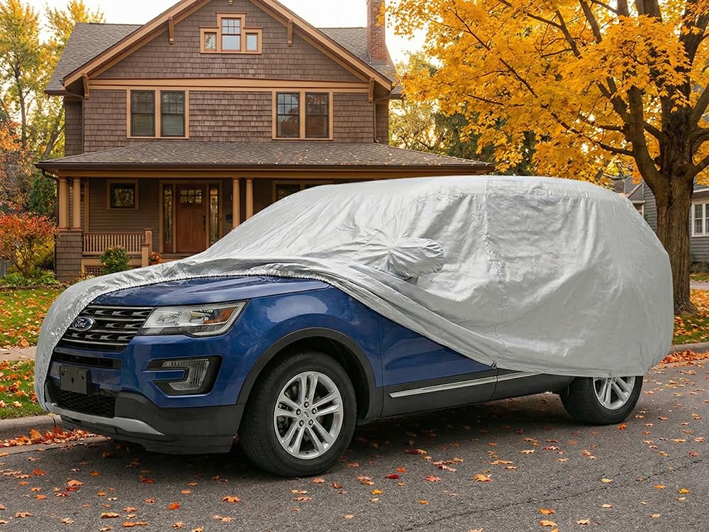 Crevelle Custom Fits 2011-2022 Ford Explorer SUV Car Cover Silver Metallic Covers — view 3