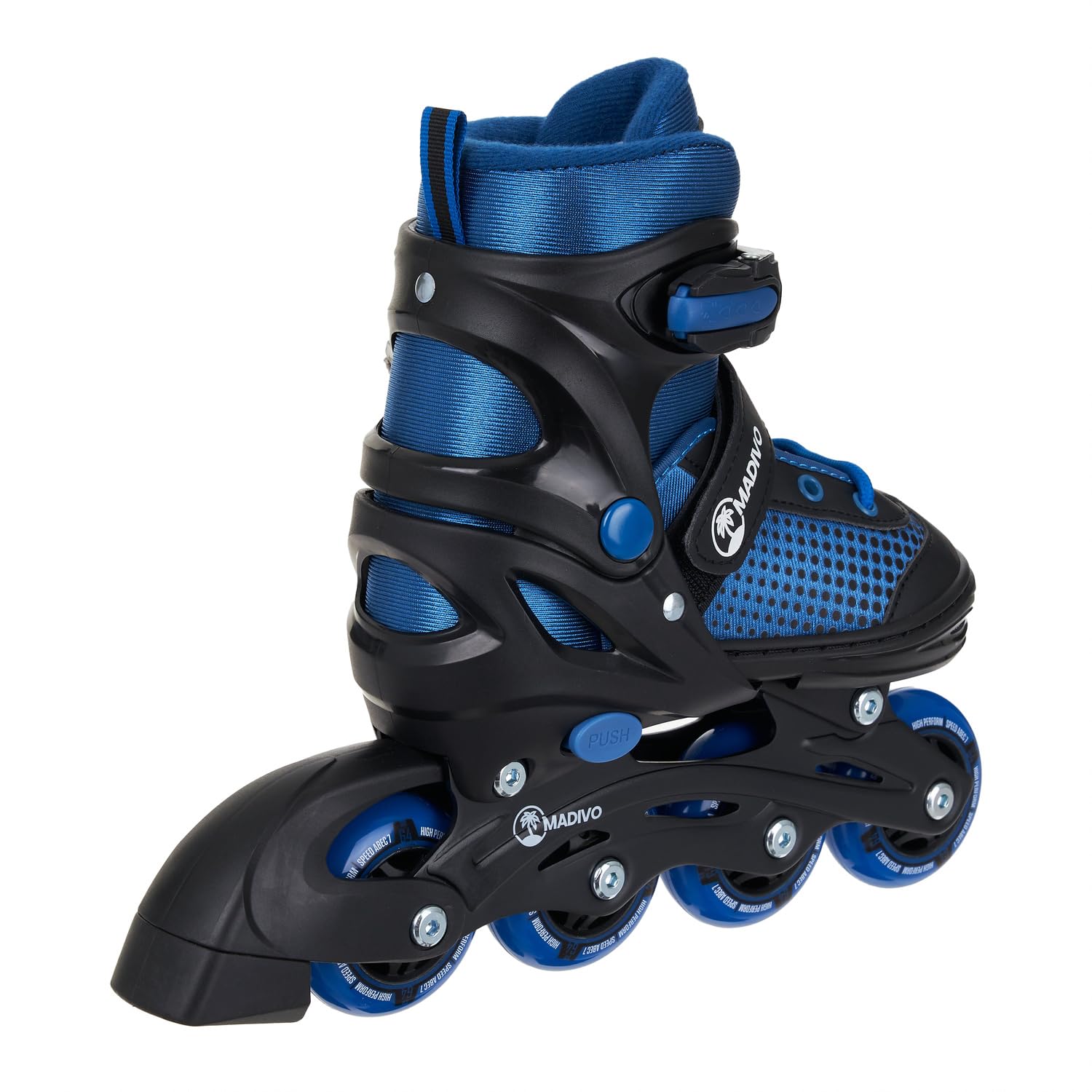 Madivo Horizon Boy Łyżworolki z łożyskiem kulkowym ABEC-5, dla mężczyzn - młodzieży - dzieci, czarne/niebieskie, rozmiary: 30-33, 34-37, 38-41