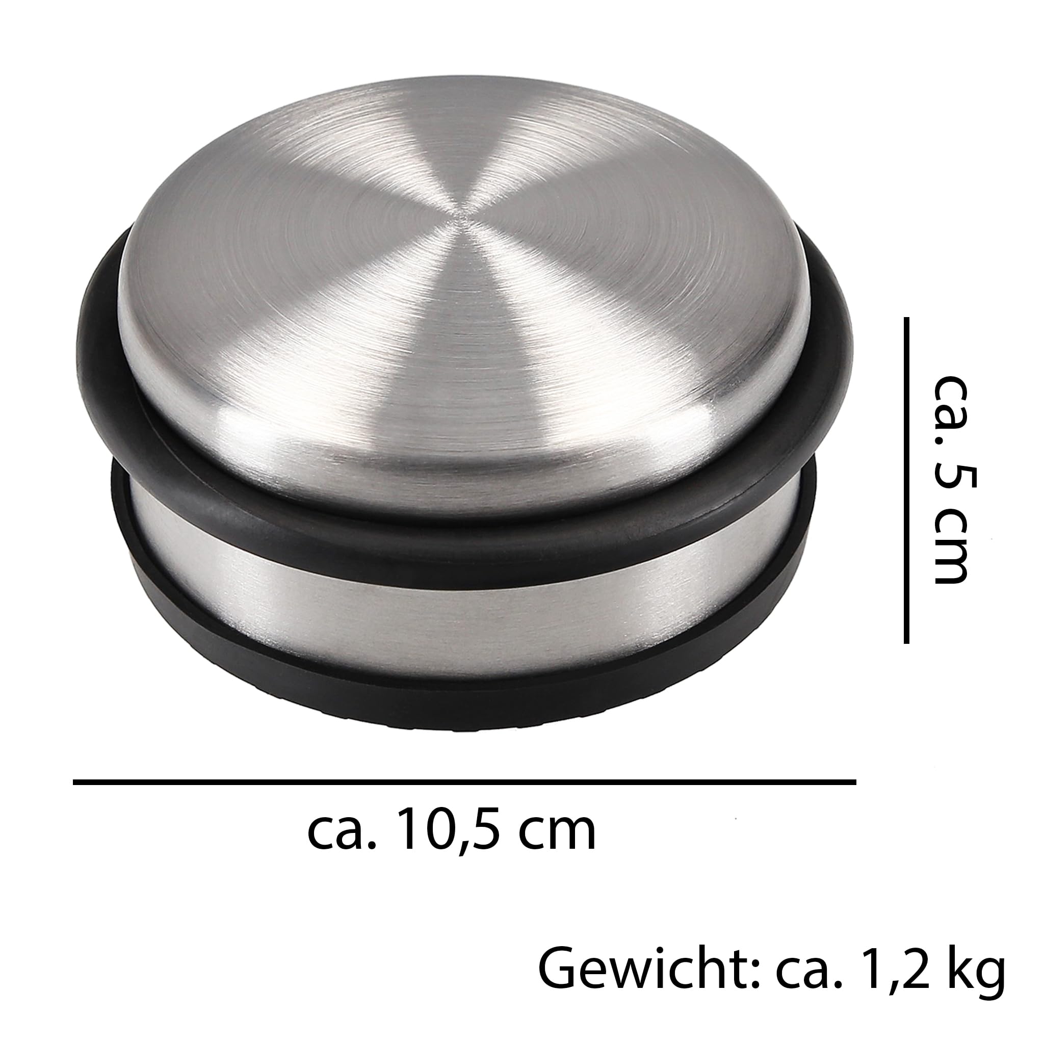 4 x Türstopper 1,2 kg Boden schwer VonBueren | ca. 10,5 x 5 cm | Tür Stopper aus Edelstahl/Metall | door stopper
