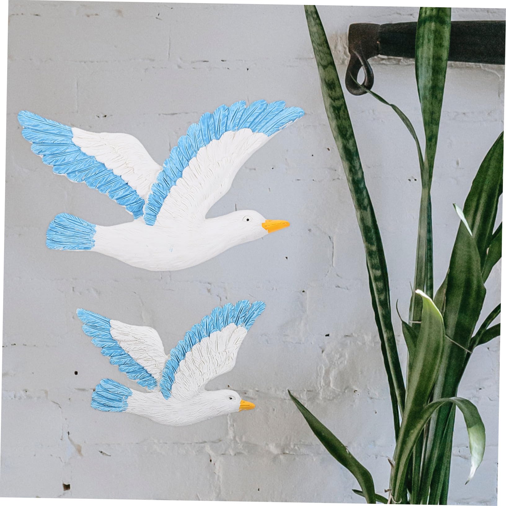 NOLITOY 3pezzi Gocce di Uccelli Appese in Resina Gabbiani Parete Uccelli Decorativi Ciondolo da Parete per Casa Blu Destra