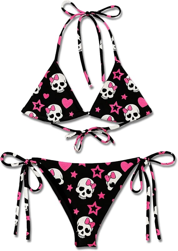 Star Polka Dot Bikini Set – String Swimsuit for Women – Halter String Triangle Beach Two-Piece Bathing Suit