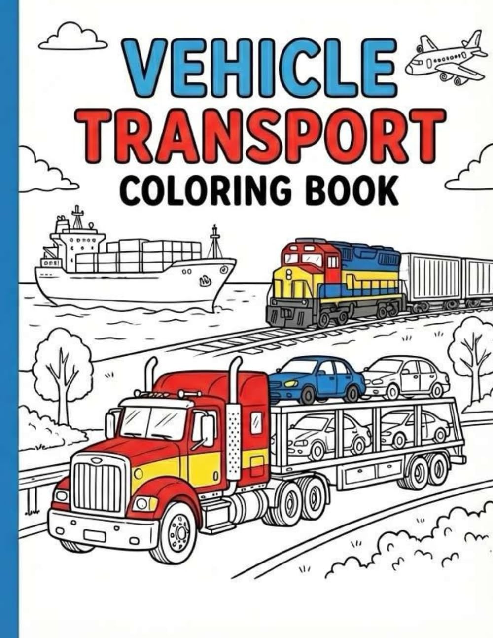 VEHICLE TRANSPORT Coloring Book: A Complete Vehicles & Transportation Coloring Book for Kids