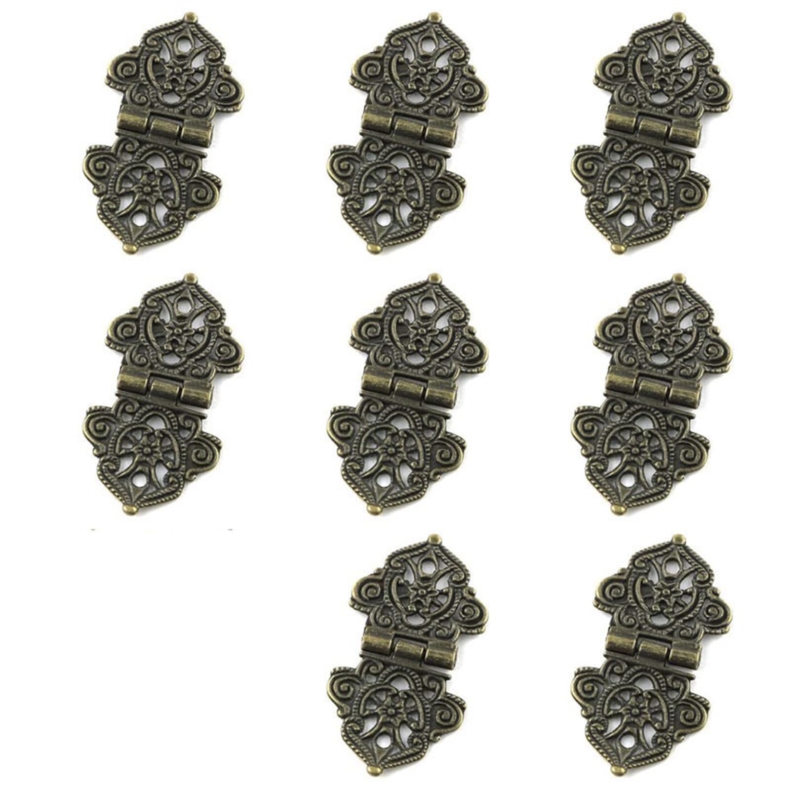 Nvsfzgiyg 8Pcs Bronze Vintage Alloy Hollow Hinges Engraving Design Box Jewelry Hardware Diy Metal For Wooden 8Pcs(8Pcs Bronze)