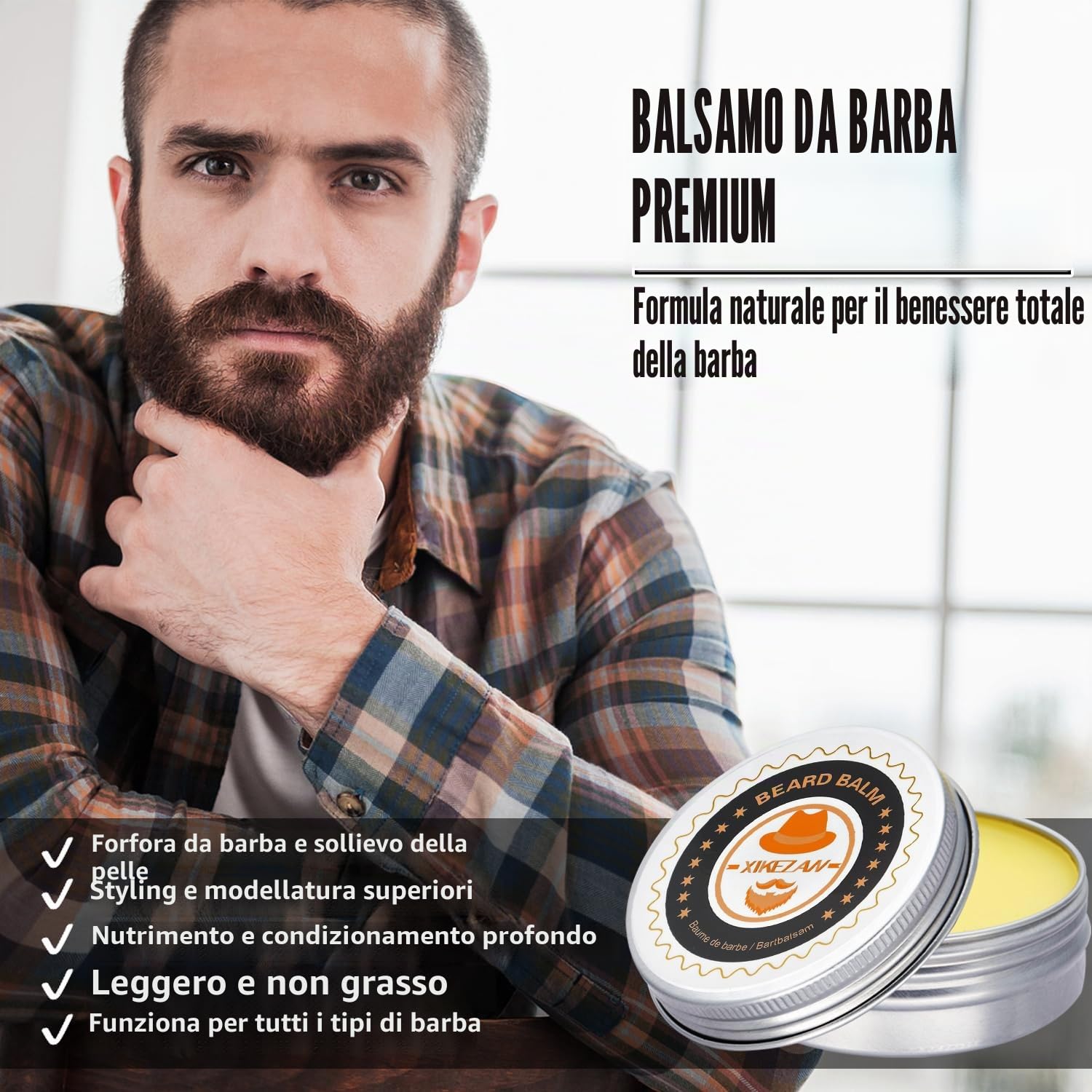 Kit Barba Uomo,Regalo Uomo Set Barba con Shampoo Barba,Balsamo per Barba,Balsamo Barba,Olio Barba,Rullo,Modello,Pettine,Spazzola,Forbici,Regali Natale Lui Papa Fidanzato (16 ml (Confezione da 10))