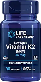 Vitamina K2 Mk7 Menaquinone (90 Softgels) Life Extension