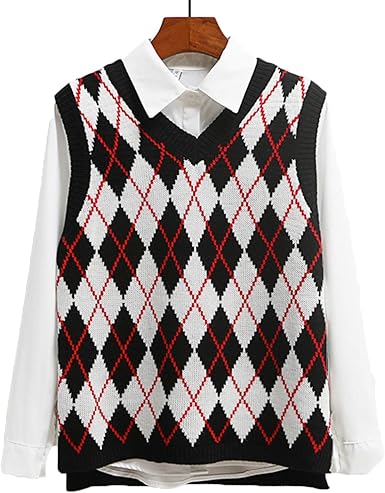 Argyle sweater womens amazon Clearance