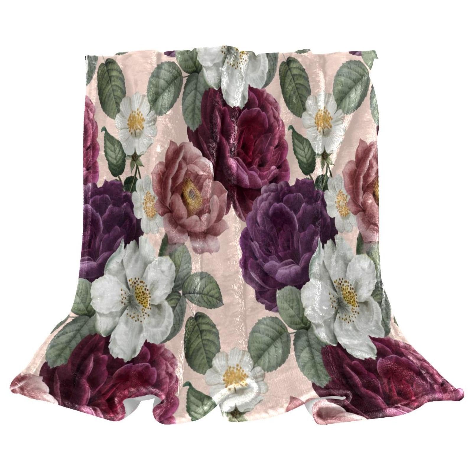 Couverture polaire fleur romantique : douceur et réconfort pour lit et canapé