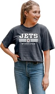 Blue 84 NHL Womens NHL Officially Licensed Women's Crop Top T-Shirt Ringspun Team Color