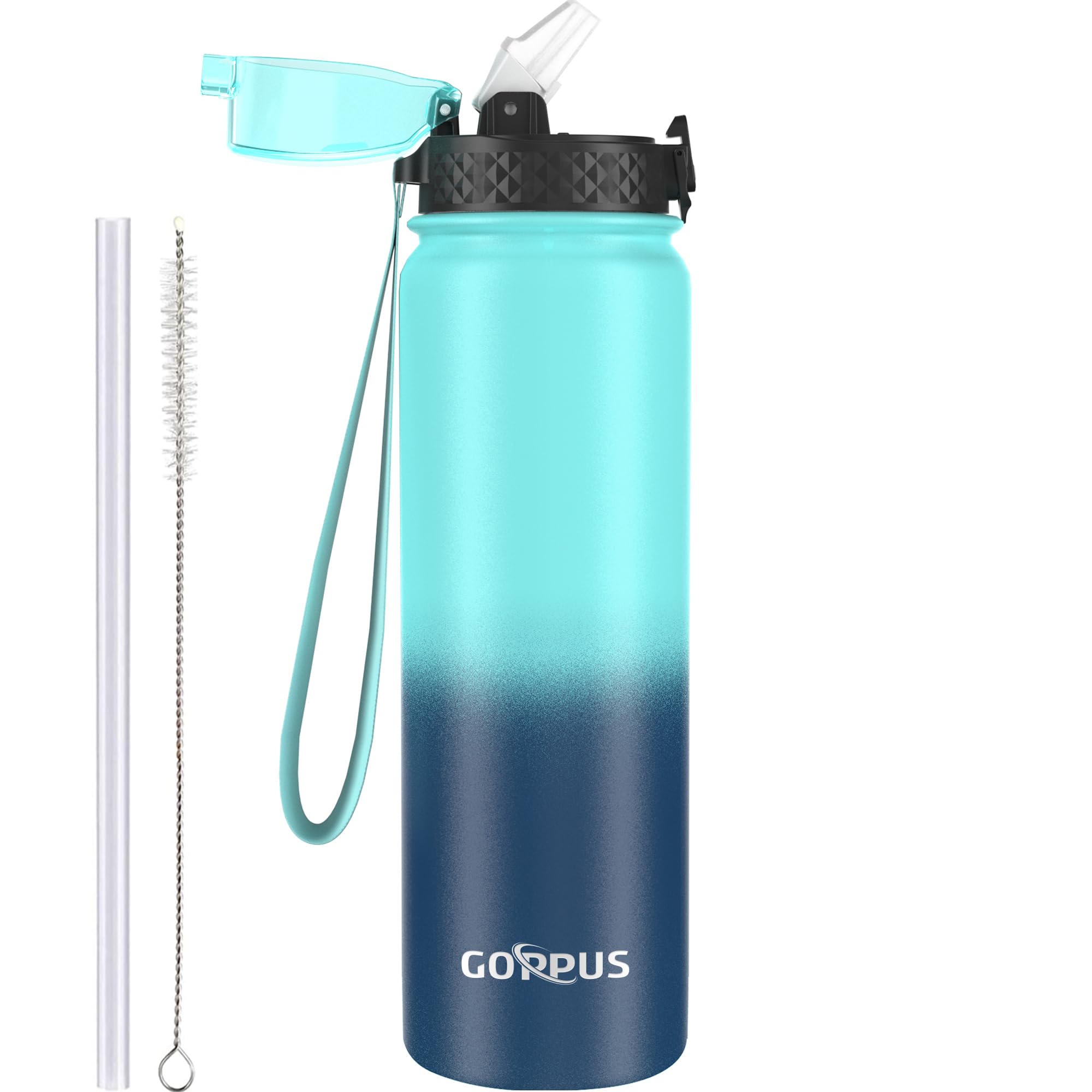 Borraccia Termica GOPPUS 1L Acciaio Inox - Doppia Parete, Con Cannuccia, A Prova Di Perdite - Foto 2