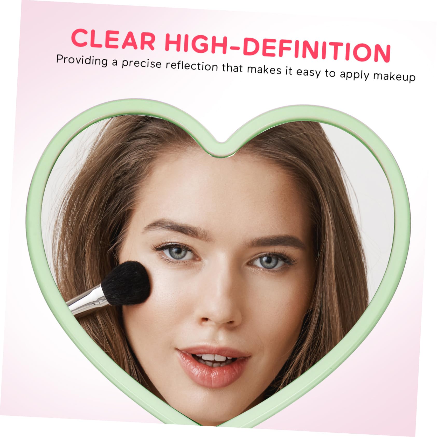 Healeved 12 Stück Kompakte Herzförmige Hand Schminkspiegel aus Kunststoff Tragbarer Schminkspiegel für Make Up und Kosmetik Widerstandsfähig und Praktisch