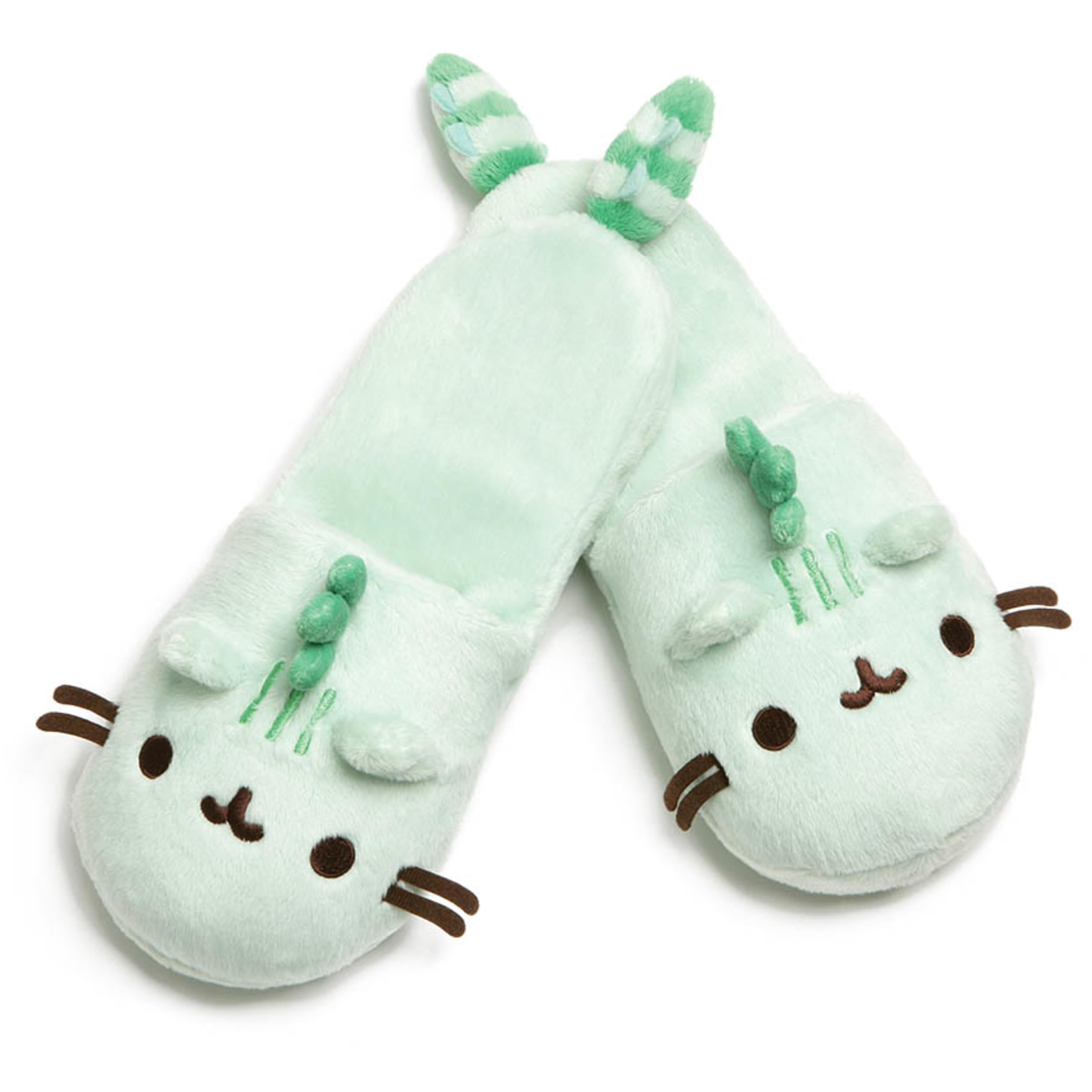 GUND Pusheenosaurus Pusheen Plush Dino Slippers, Green, One Size Fits Most