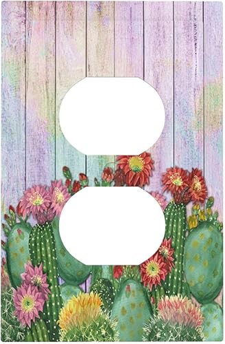 Vista 965 de Cubiertas decorativas de salida de estrella de mar playera, tablero de madera azul de concha de mar de 1 banda, decoración individual GFCI, placa