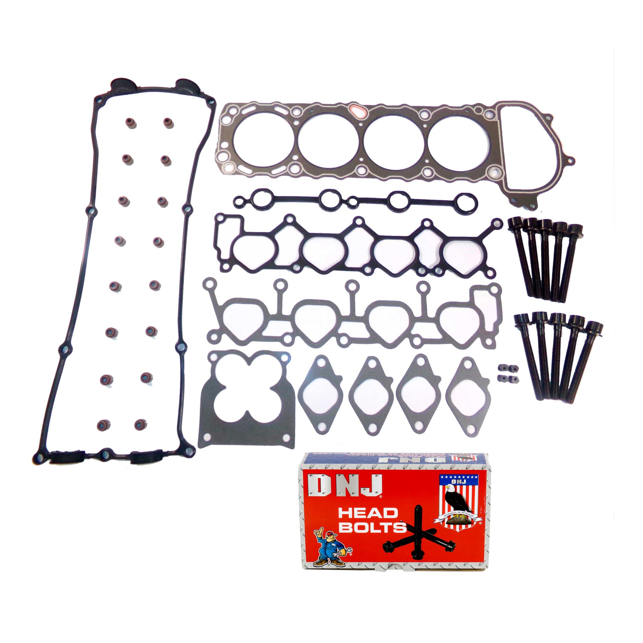 DNJ HGB626 Cylinder Head Gasket set with Head Bolt Kit For 1998-2004 Nissan Frontier 2.4L 2389cc L4 DOHC