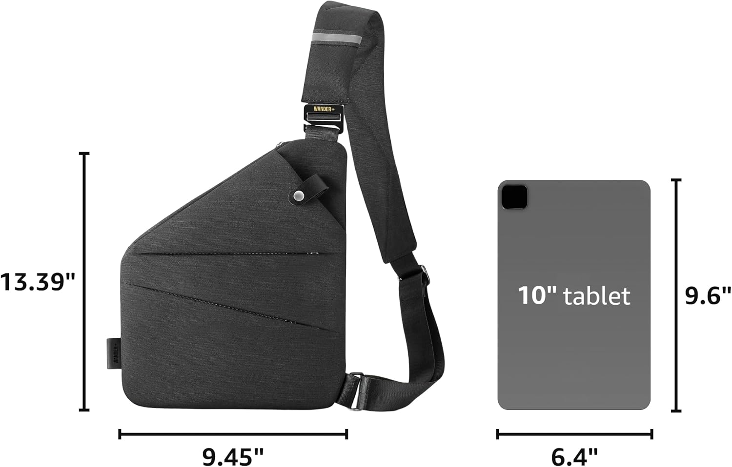WANDER PLUS® Anti Theft Crossbody Bag, Shoulder Bag Anti-theft Design for Travel, Sport, Work thumbnail