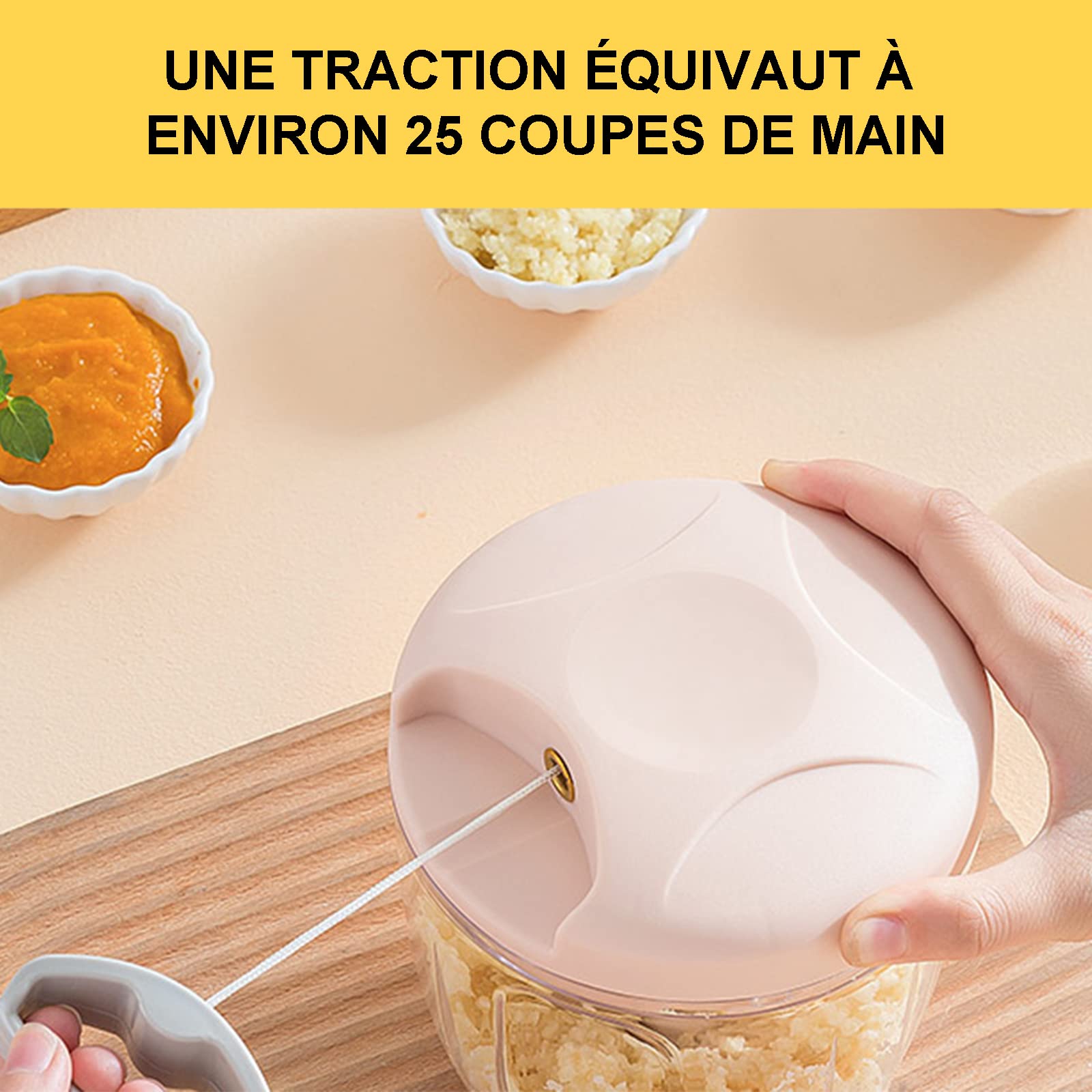 500ml Rose - Hachoir à Viande Manuel, Coupe-oignons, Légumes, Accessoires De Cuisine