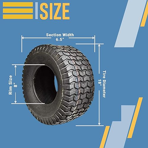 Miniatura 3 de 2 cortacésped de césped de 18 x 6.50-8 resistentes, 4 capas, dos neumáticos sin cámara 18 650 8, garantizan una mayor estabilidad y eficiencia
