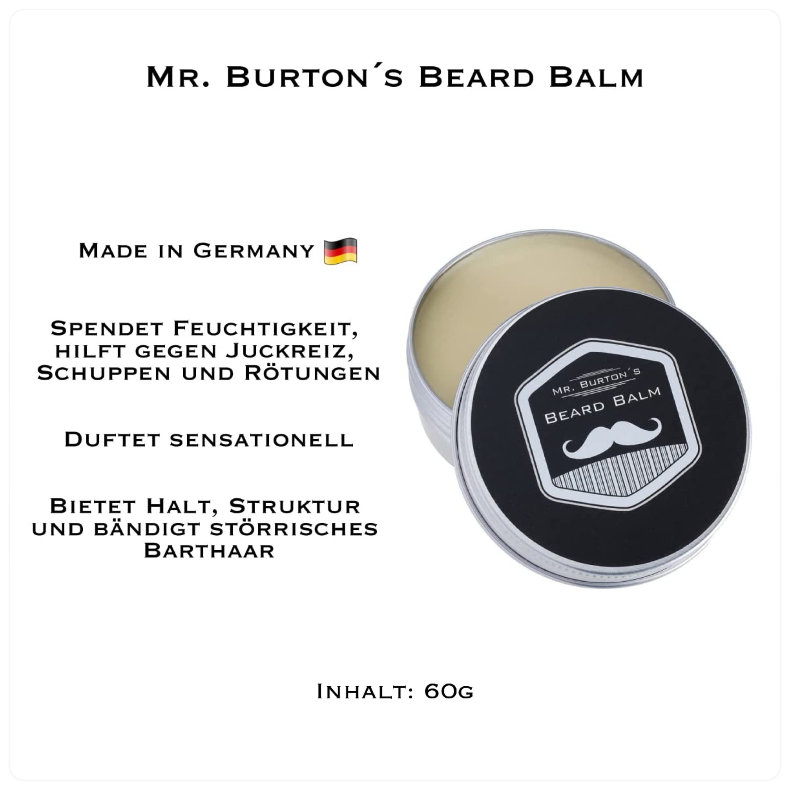 Bartpflege Set CLASSIC - 3 teilig von Mr. Burton´s. Inklusive Bartöl + Balsam + Bartshampoo