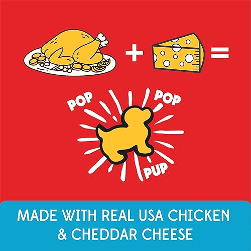 Miniatura 6 de Pup Corn Plus - Golosinas para perros infladas con prebióticos y probióticos - Pollo y queso cheddar (24 onzas) - Fabricado en Estados Unidos