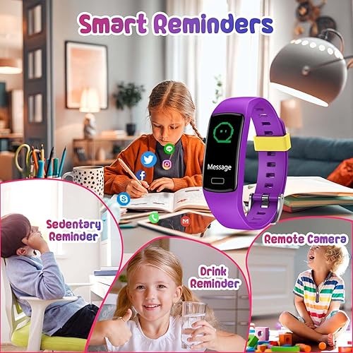 Miniatura 6 de Reloj inteligente de seguimiento de actividad física para niños, reloj inteligente impermeable con podómetro, ritmo cardíaco, seguimiento del sueño,