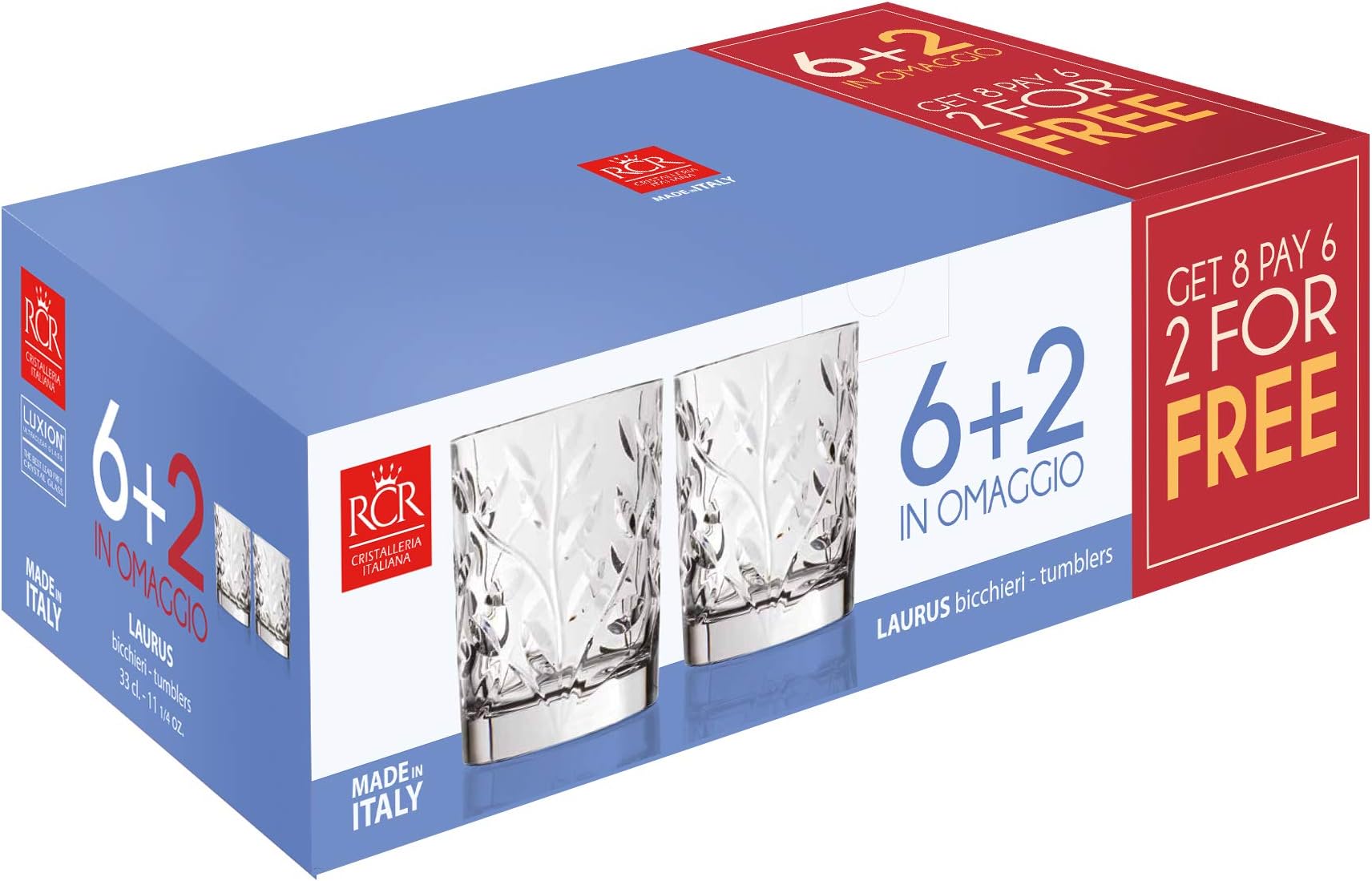 RCR Laurus Tumblers Pack of 6+2