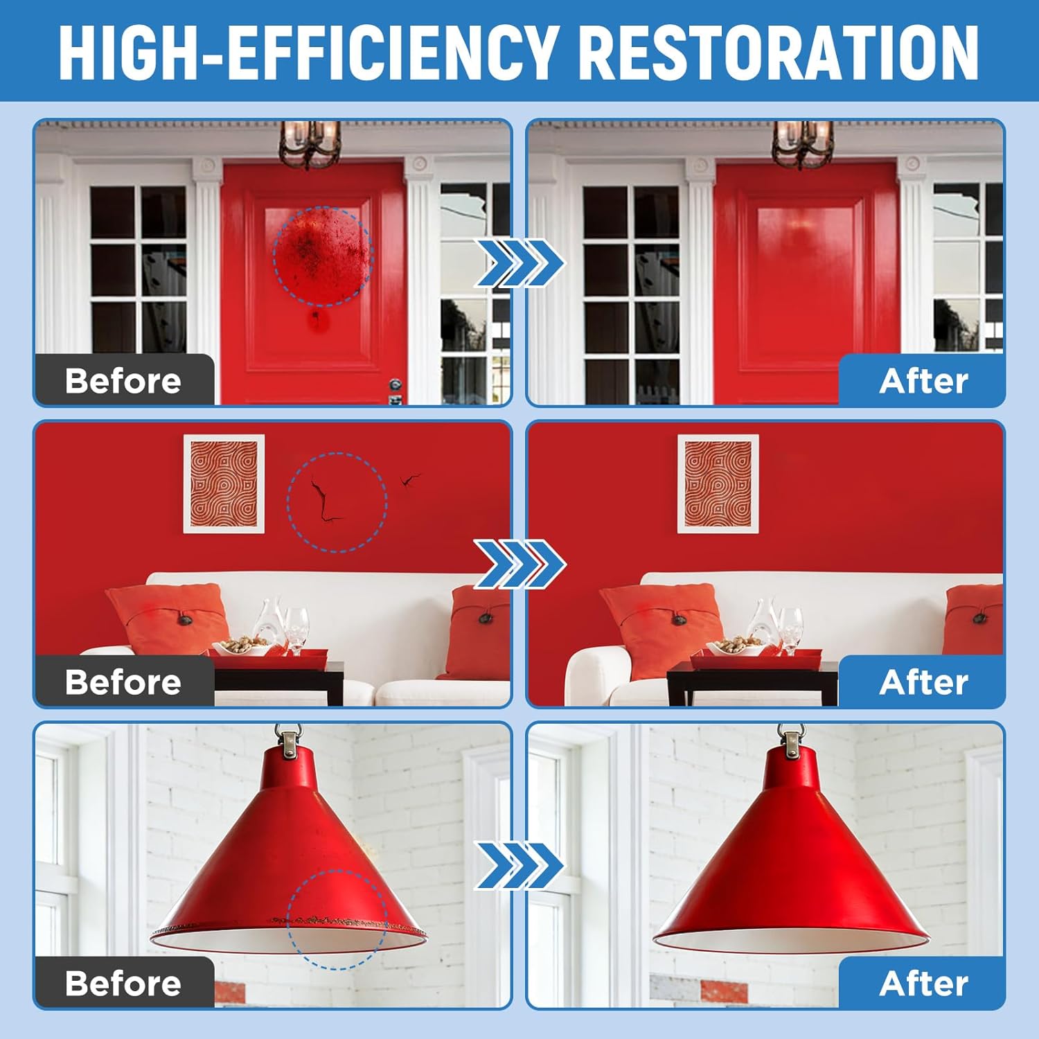 Red Touch Up Paint High-Gloss Apple Red Multi Surface Acrylic Touch Up Paint Pen Scratch Repair for Metal,Wall,Cabinets,Appliances,Wood,Door,Furniture,Enamel 1.5 Fl Oz