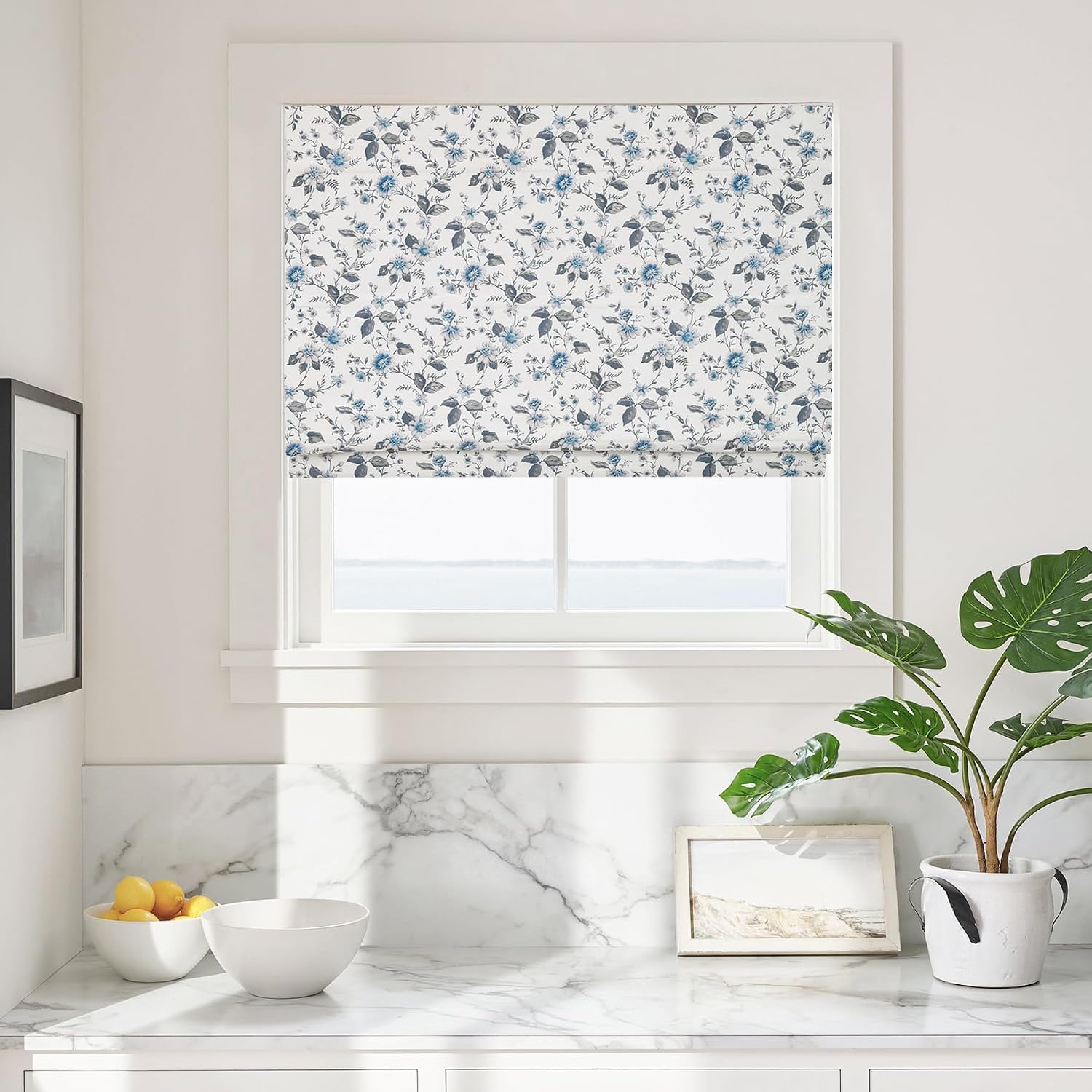 Custom Cordless Flower Roman Shades for Blinds in Bedrooms, Living Rooms, French Doors, Kitchens.Flower