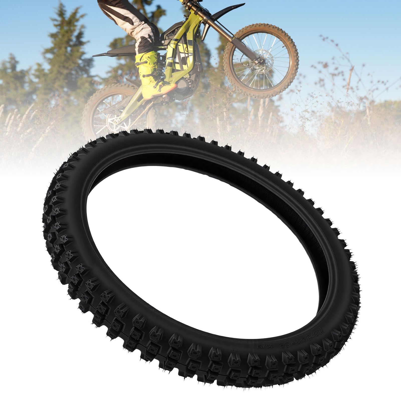 Luocute Pneumatico da Moto 70/100-19, Off-Road per Motociclette da
