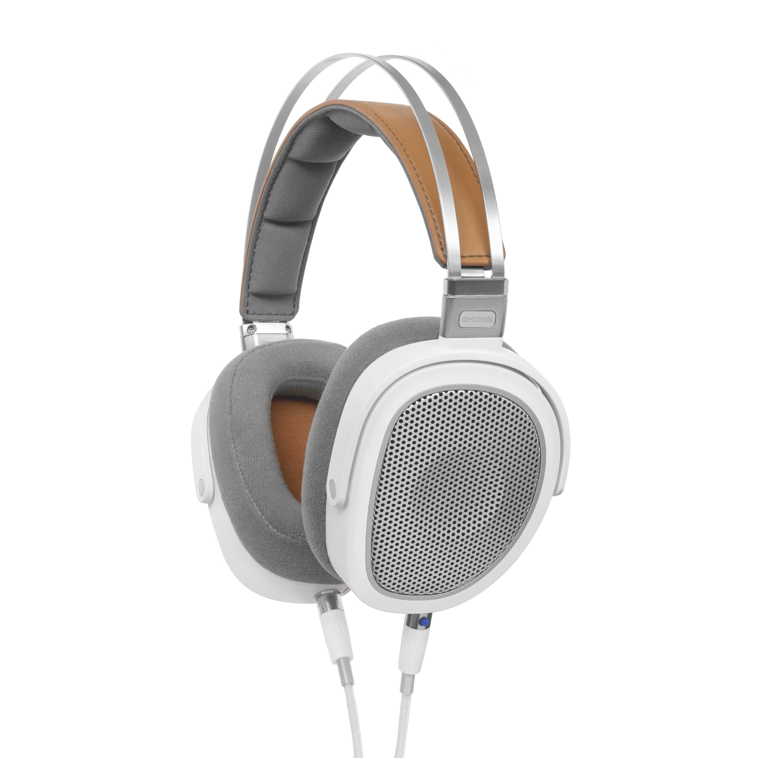 Koss A/550, Audiophile, Open-Back Hi-Res Dynamic Headphone, Detachable Cord | White, Over Ear, Magnetic Ear Cushions, Auto-Adjusting Head Sling,