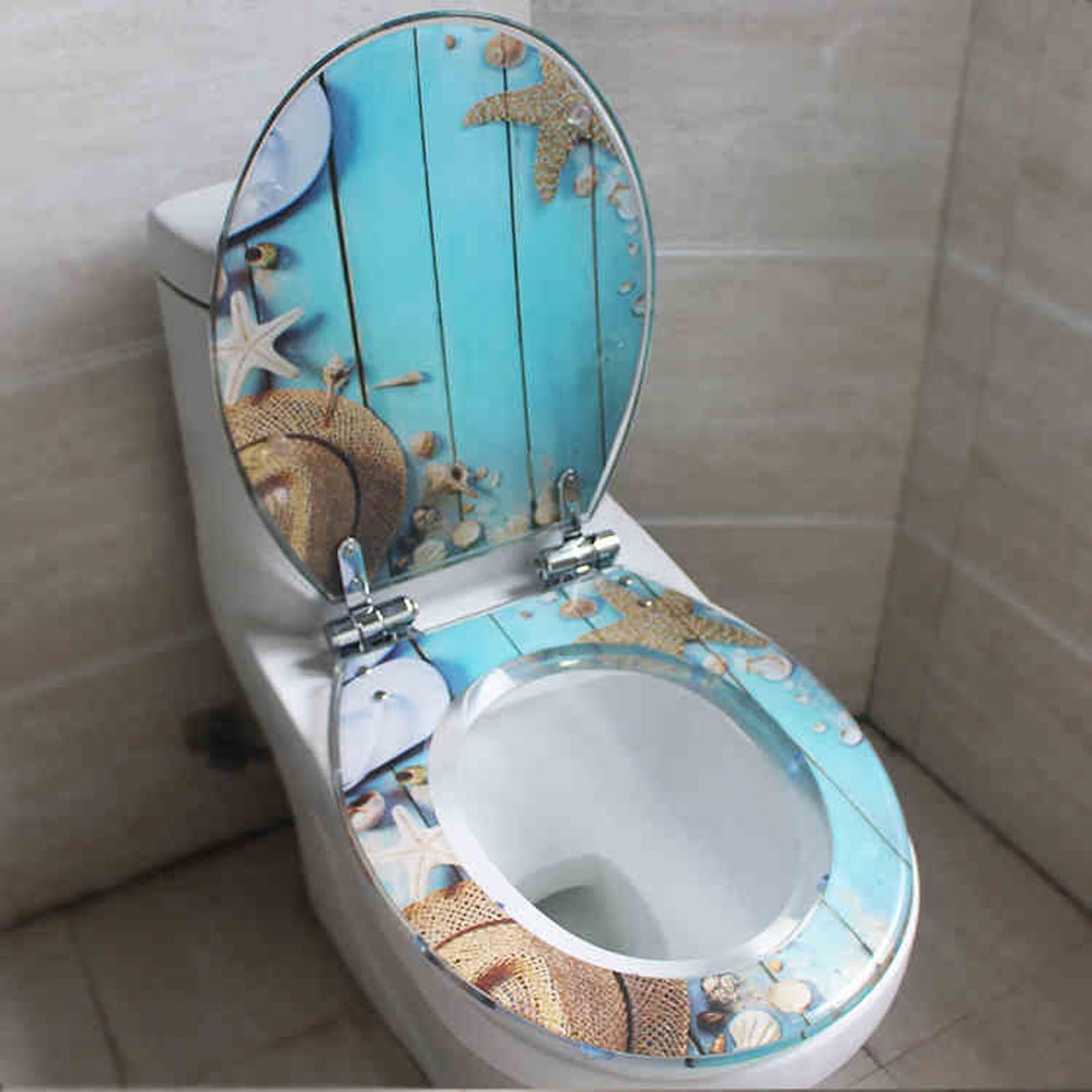 Ybaakziir I Style Soft Close Toilet Seat, Transparent Resin Toilet Seat Soft Close For U V O Type Toilets 33-39X42-49Cm Multicolor Pack Of 1(I Style)