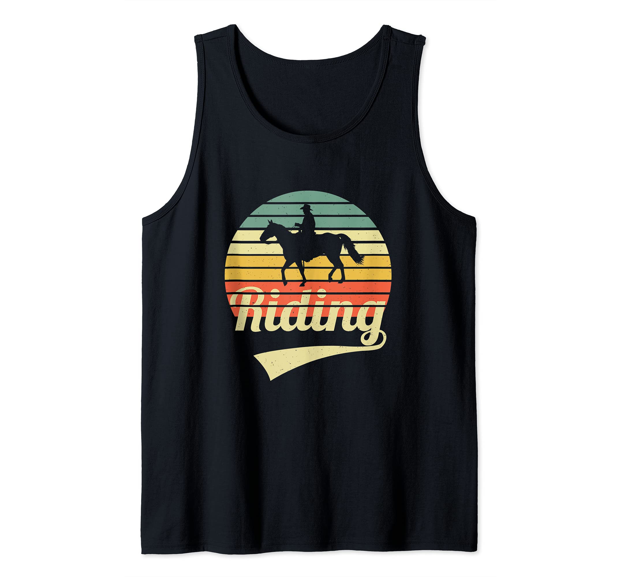 Vintage Riding Rider Horses Horse Retro Dressage Horse Tank Top, Black