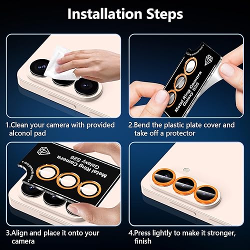 Vista 1086 de para Samsung Galaxy Z Flip 7 Protector de Lente de Cámara, Cubierta de Lente de Vidrio Templado con Anillo de Metal Individual, [Fuerte Adhesión] 1