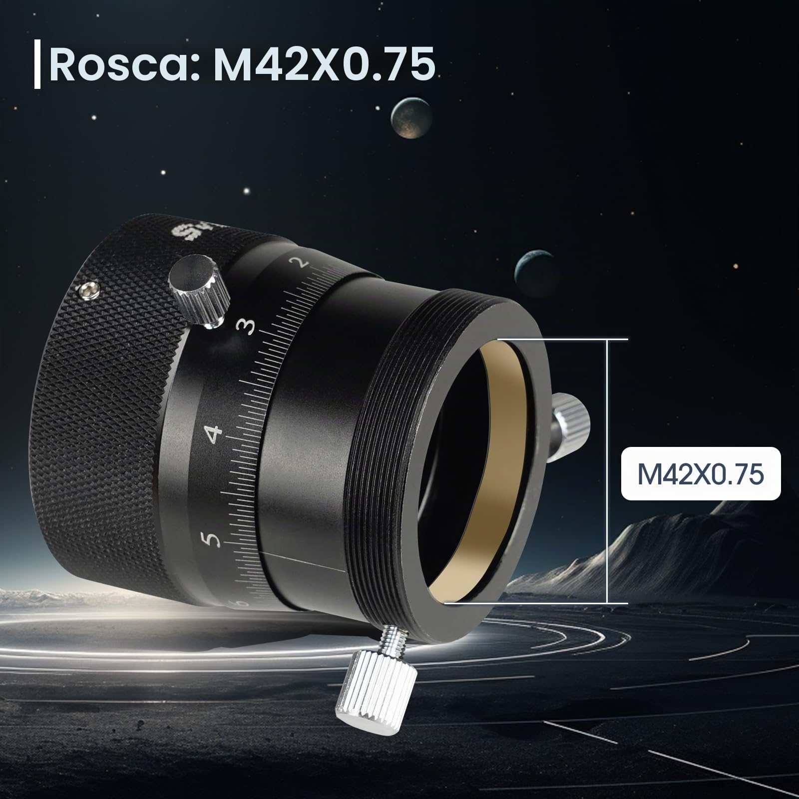Svbony SV161 Doble Enfocador Helicoidal 1.25", Enfoque Telescopio a Escala de 0.05mm con Hilo T2 Stroke de Enfoque de 10mm, Accesorios para Telescopios de Metal para Observación Astrofotografía