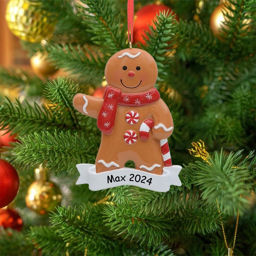 Gingerbread Cookie Ornament - 2024 Personalized Gingerbread Boy Ornaments for Christmas Tree Decoration - Gingerbread Ornament - Keepsake Gifts for Boy Baker - Christmas Cookie - Giftable Packaging