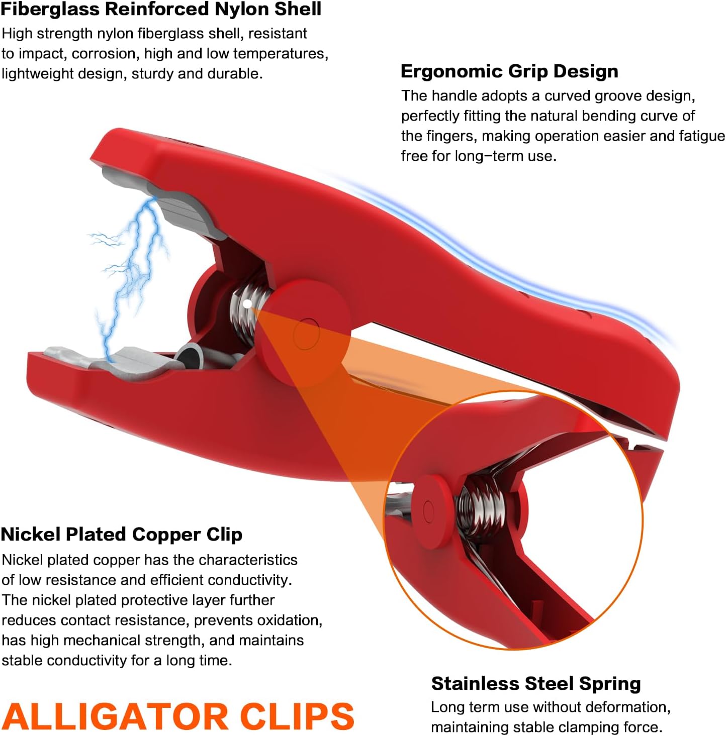 Alligator Clips Booster Jumper Cable 8 AWG 3.3FT Tinned Copper Electronic Wire with 50A Anderson Connector Plug Battery Charger Gator Clamps for 12/24V Inverter Car Battery Charging