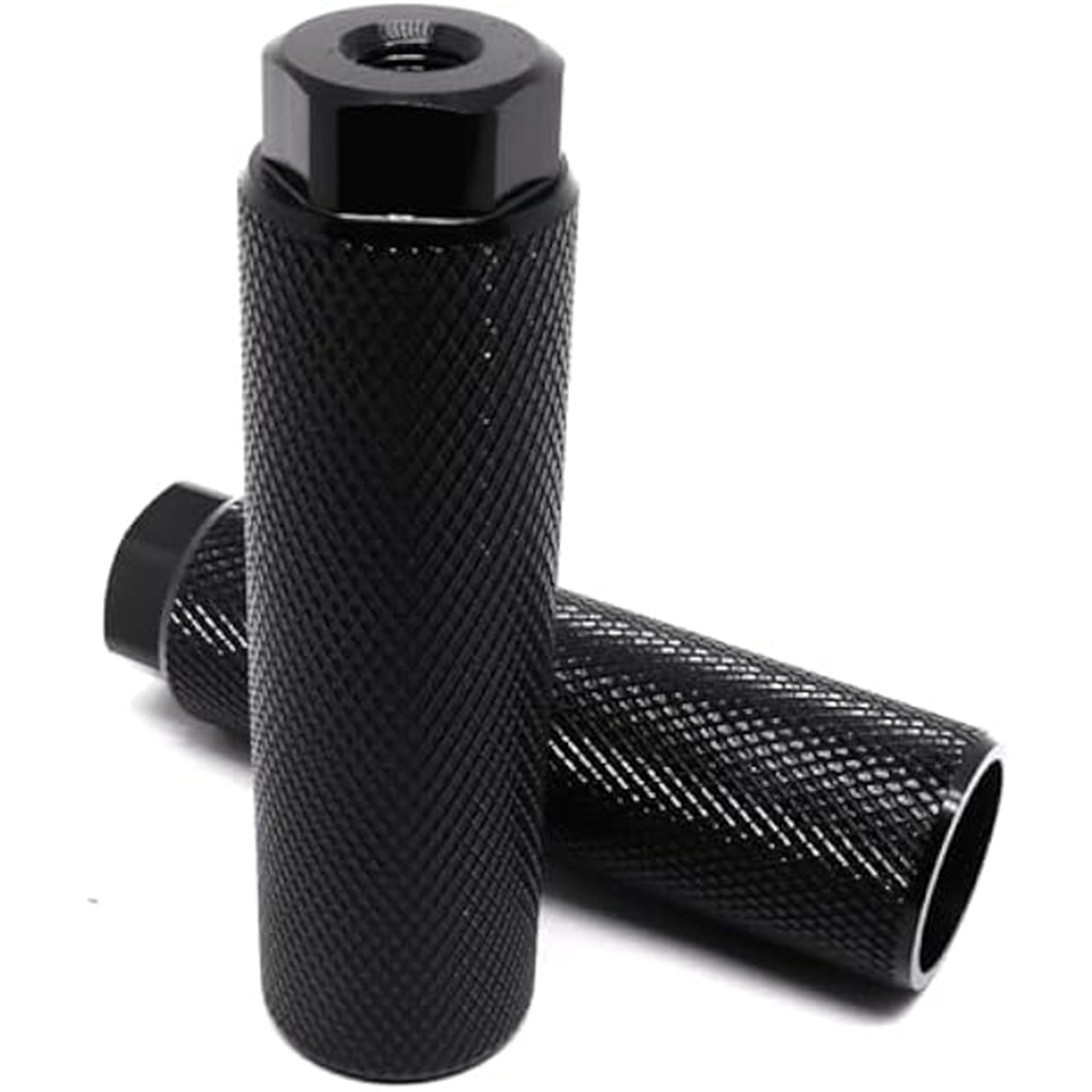 Bike Pegs for 3/8 inch Axles 2 Pcs, Aluminum Alloy Anti-Skid Lead Foot Bicycle Pegs BMX for Mountain Bike Cycling Rear Stunt Pegs Black (Black)