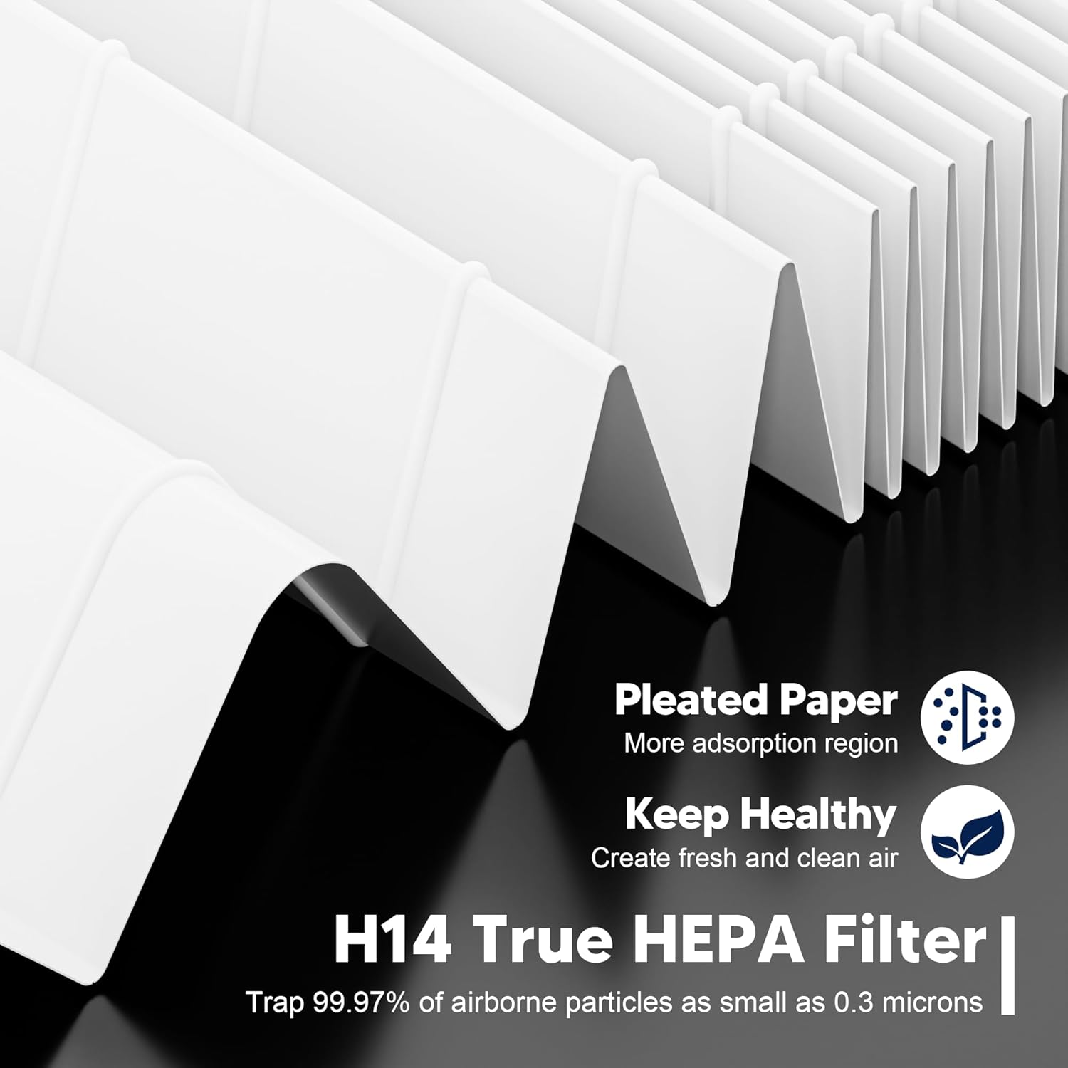 240 Replacement Filter Compatible with Puroair 240 Air Purifier, 3-in-1 True HEPA 14 Filtration with Activated Carbon for 99.97% Air Pollutants, Odor and Smoke, 2 Pack, White - Image 4