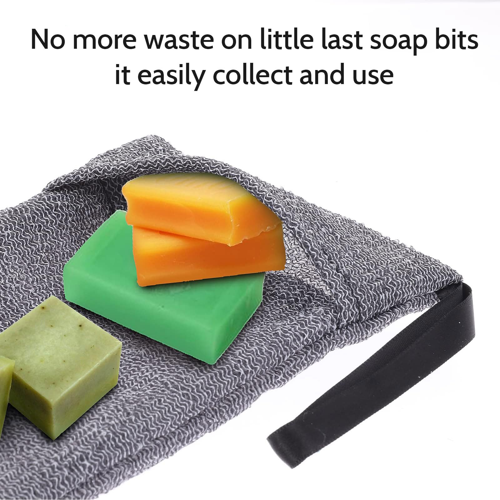 Bolsa de Jabón para Adultos, Bolsa Exfoliante de Nylon, Cuidado Corporal Efectivo para Piel Áspera, Producto Sostenible