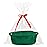 Pro Goleem Small Woven Basket with Gift Bags and Ribbons Durable Baskets for Gifts Empty Small Rope Basket for Storage 12X 8 X 5 Baby Toy Baskets with Handles, Green
